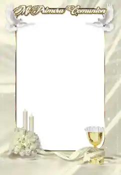 Inscripción en el marco: Primera comunión