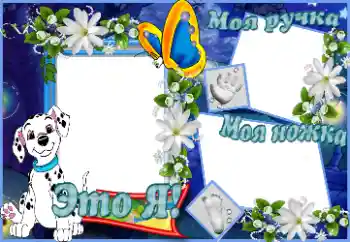 Inscripción en el marco: Это я. Моя ручка. Моя ножка.