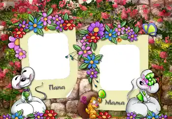 Inscripción en el marco: Papá. Mamá.