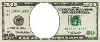 Efecto de fotos de la categoría Dinero № 1027. Inscripción en el marco: 50 долларов