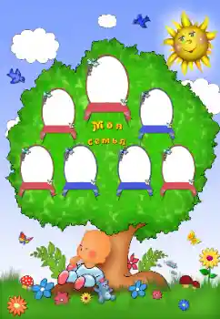 Efecto de fotos de la categoría Árbol Genealógico № 162119. Inscripción en el marco: Mi familia