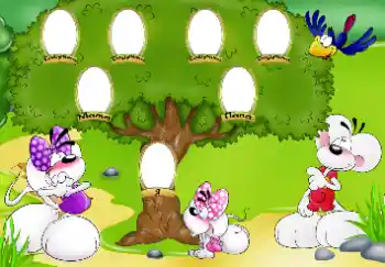 Inscripción en el marco: Yo. Papá. Mamá. Abuela. Abuelo. Inscripción en el marco: Yo. Papá. Mamá. Abuela. Abuelo.