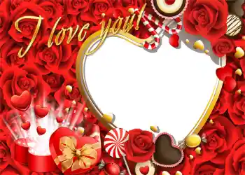 Inscripción en el marco: I love you!