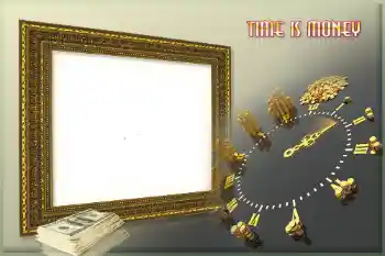 Inscripción en el marco: Time is money Inscripción en el marco: Time is money