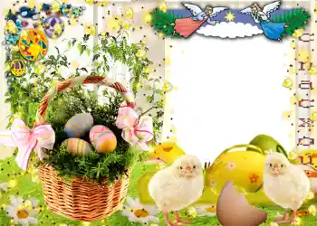 Inscripción en el marco: ¡Feliz Pascua!