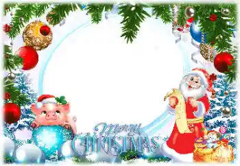 Inscripción en el marco: ¡Feliz Navidad!