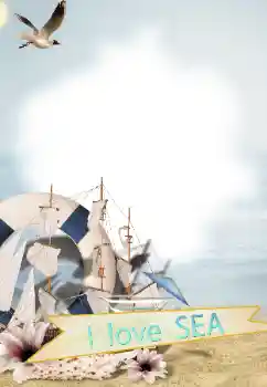 Inscripción en el marco: En el mar