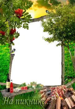 Inscripción en el marco: На пикнике...